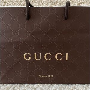 Gucci Brown Paper Shopping Bag Small SEE PHOTOS